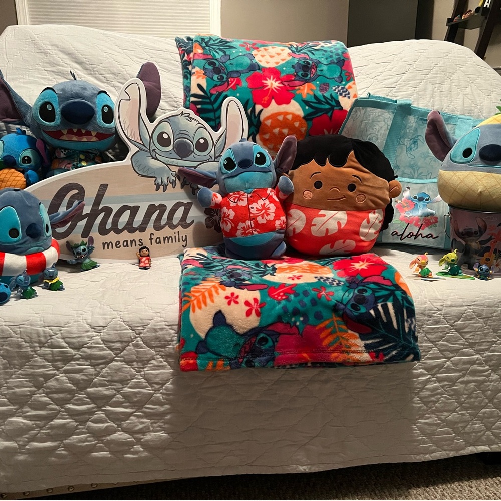 Stitch and Lilo Plush Set with Blanket